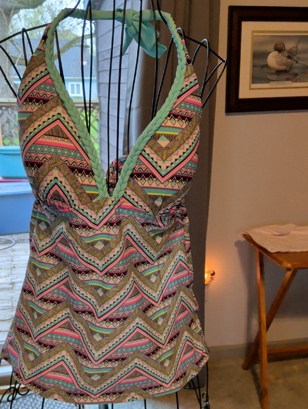 SO Women Swim Tankini Top in Mint, Pink, Black, White Sz Xl